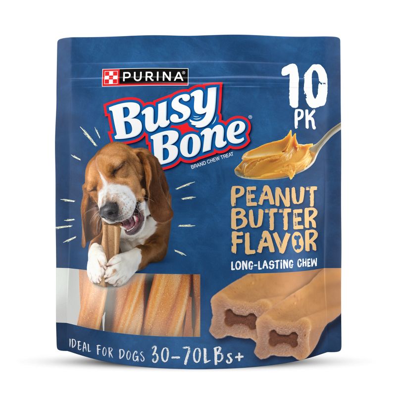 Purina Busy Bone Peanut Butter Flavor Small Medium Long Lasting Chewy Dog Treats - 10ct