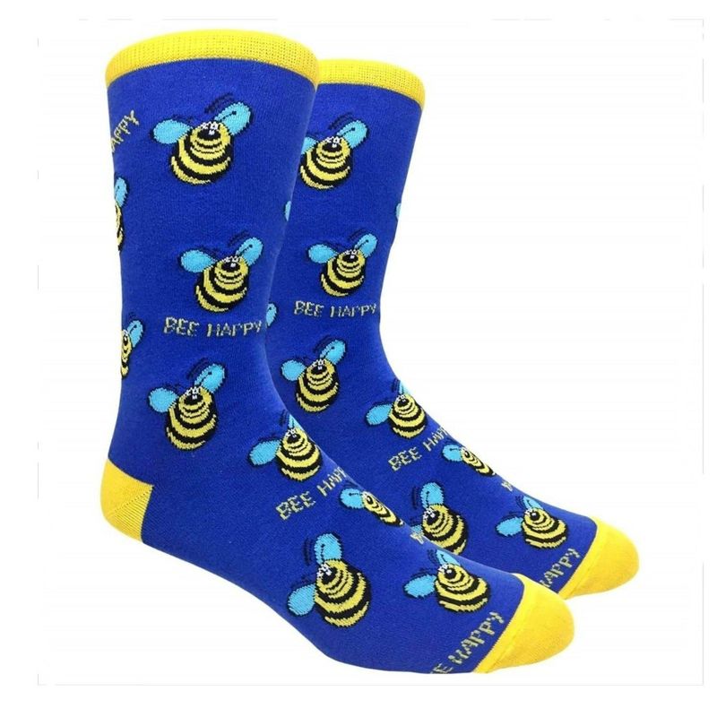 Bee Happy Socks from the Sock Panda (Men's Sizes, Adult Large)
