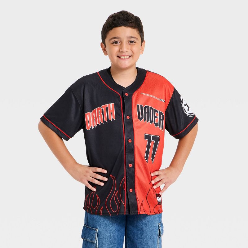 Boys' Star Wars Darth Vader Baseball Jersey - Black/Orange L