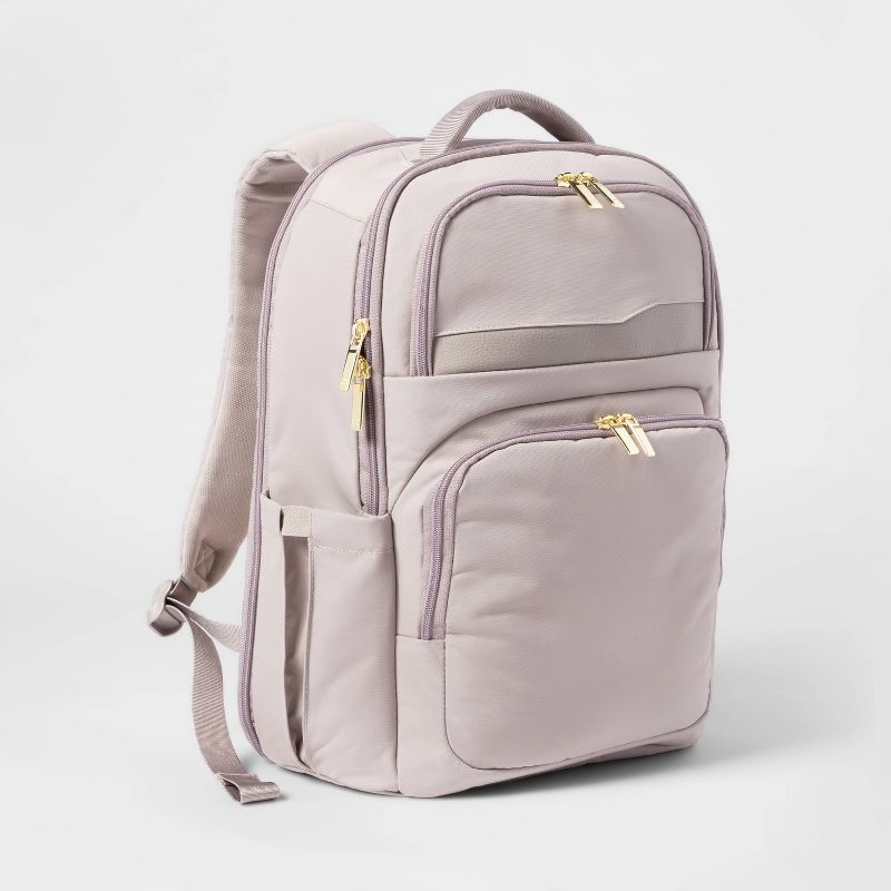 Signature Day Trip Backpack Taupe - Open Story™: 24L Water-Resistant Laptop Bag