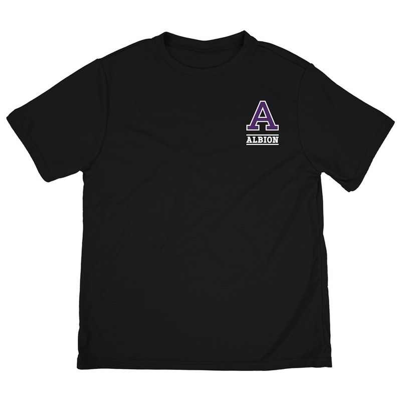 Boys' Albion College Sport T-Shirt Left Chest Logo Black Small