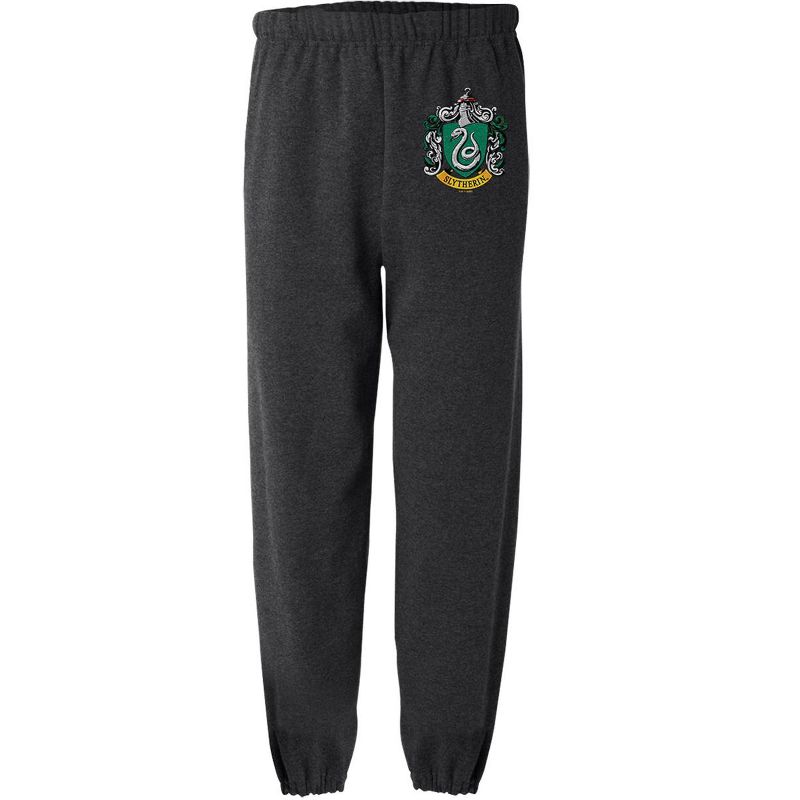 Harry Potter Slytherin Crest Mens Jogger Sweatpants Charcoal Heather Medium