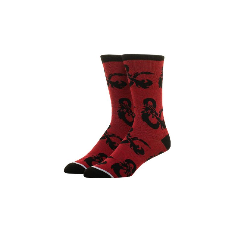 Dungeons & Dragons Printed Red Crew Socks for Men