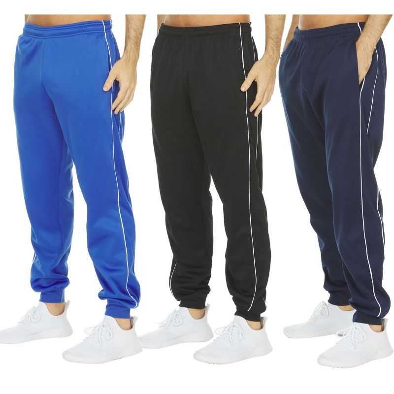 DARESAY [3-Pack] Men's Tech Fleece Joggers Dry Fit Performance Sweatpants, Color Pack H, XL