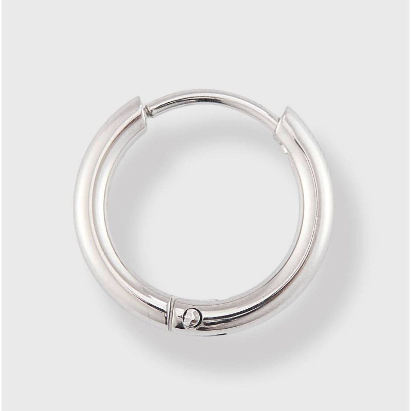 Glass Crystal Trio Water Resistant Metallic Hoop Earrings - A New Day™ Silver