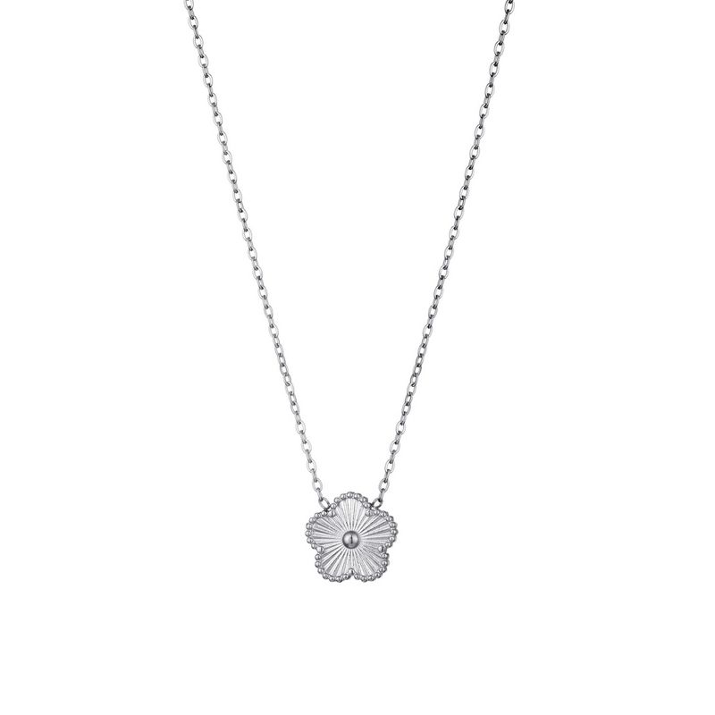 Adornia Tarnish Resistant Silver 5-Leaf Clover Pendant Necklace