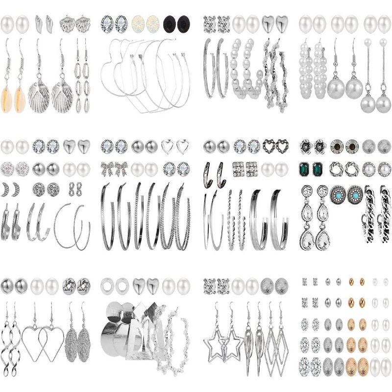 SmallRig 69 Pc Gold Plated Jewelry Set for Women, Fashion Necklace Bracelet Earrings Costume Set