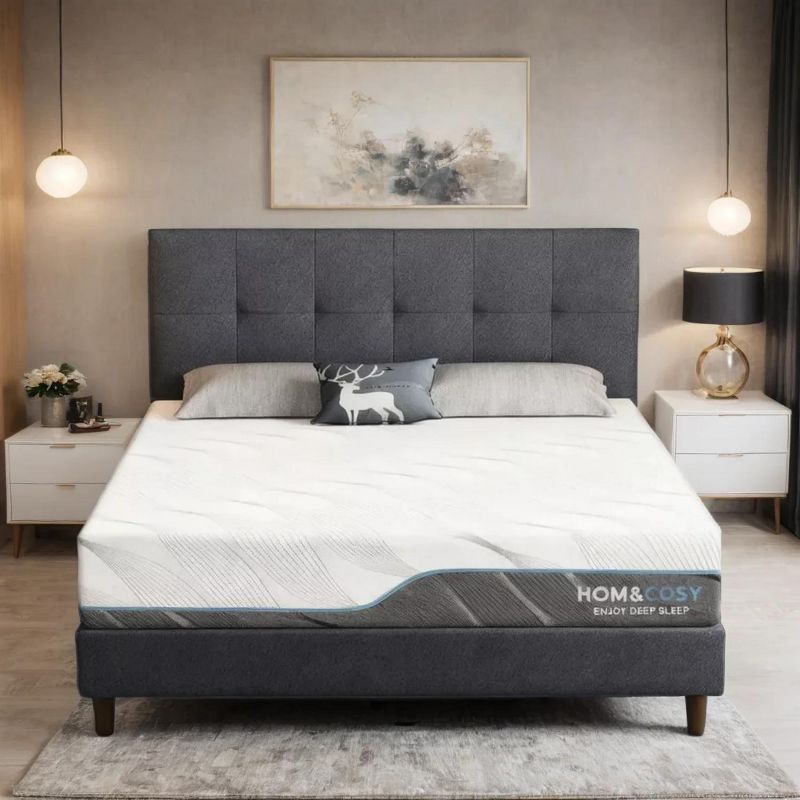 Dyonery Extra Firm Full Mattress, 8 Inch Medium - Memory Foam Mattress in a Box, Dual Sides Flippable Mattress for Back Pain, White