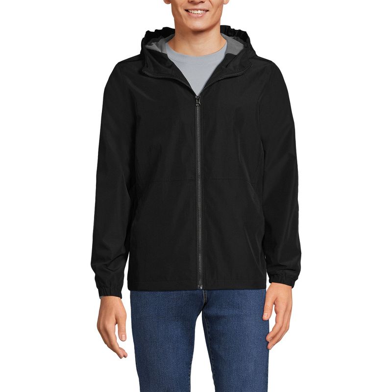 Lands' End Men's Rain Jacket - Small - Black