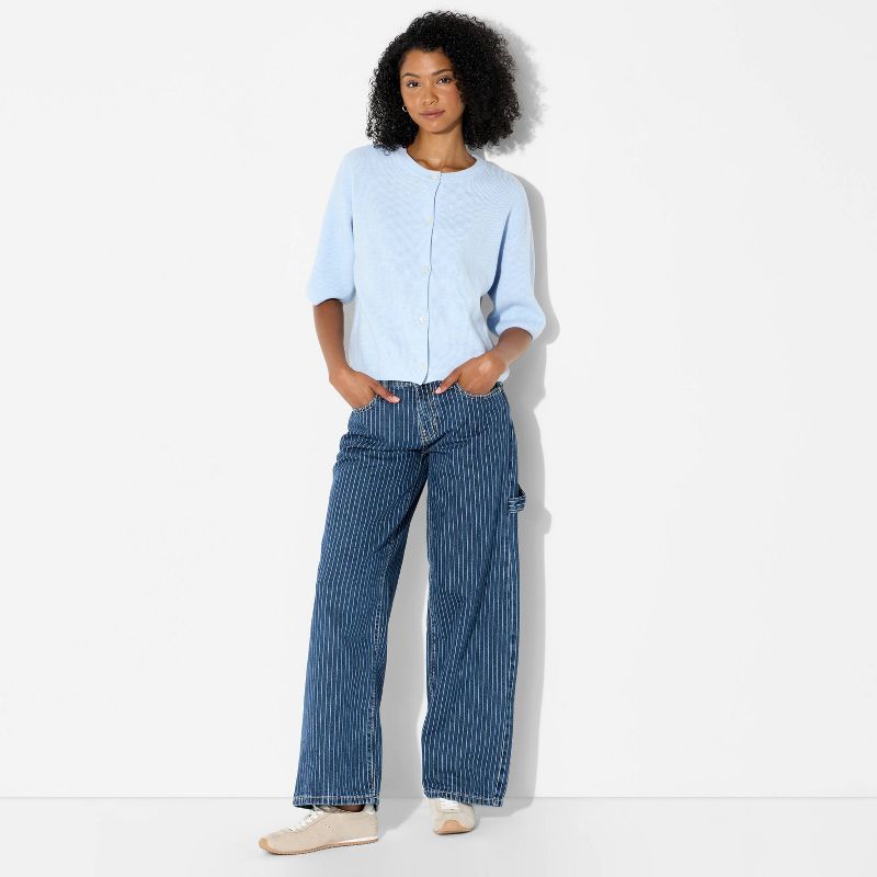 Women's Crewneck Cardigan - Wild Fable™ Blue S