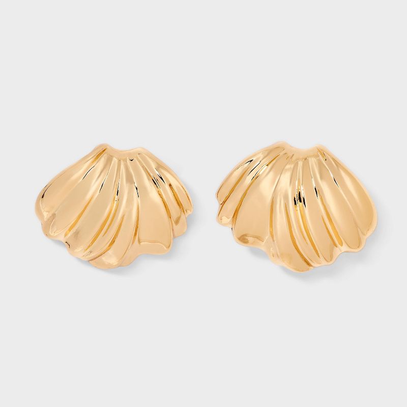 Ribbed Button Earrings - A New Day™ Gold