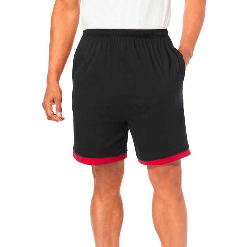 KingSize Hang-Down Lightweight Jersey Shorts - L, True Red