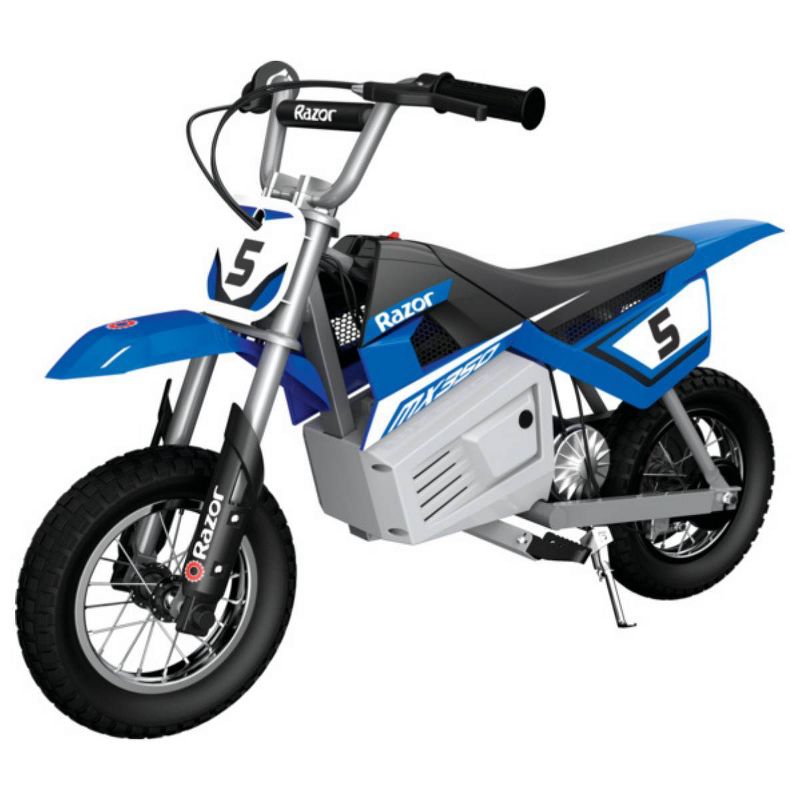 Razor 24V MX350 Dirt Rocket Electric Powered Ride-On Bike - Blue: 250W Motor, 14 MPH