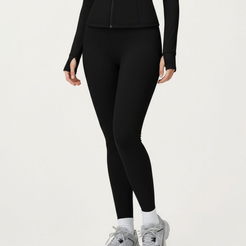 Anna-Kaci Active Women's High Waist Seamless Performance Leggings with Smooth Stretch Fabric and Contoured Supportive Fit - Large, Black