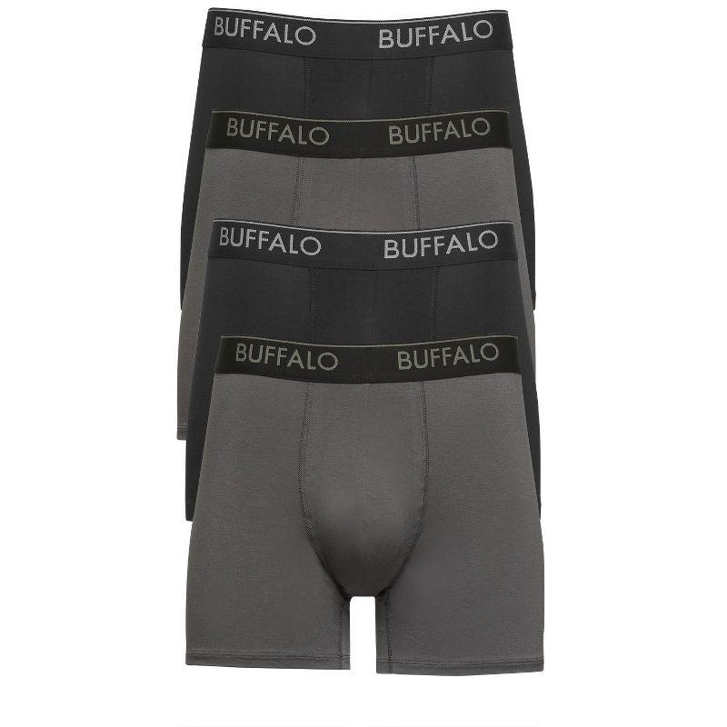 Buffalo Men's Micro Stretch Boxer Briefs 4-Pack – Moisture-Wicking, Breathable