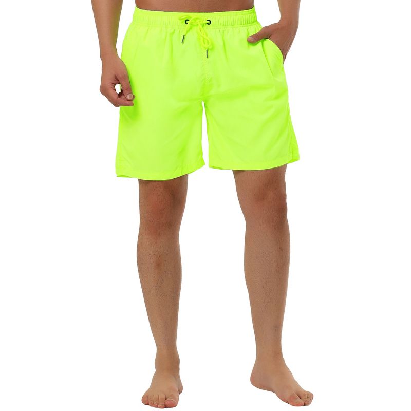 TATT 21 Men's Summer Casual Beach Drawstring Surfing Mesh Lining Board Shorts Yellow 36