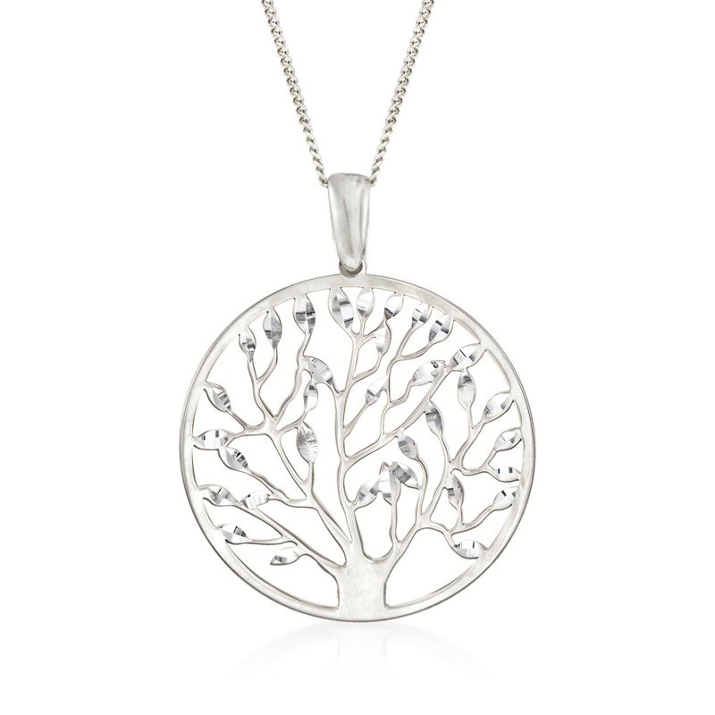 Ross-Simons Italian Sterling Silver Cut-Out Tree Of Life Pendant Necklace Size 20