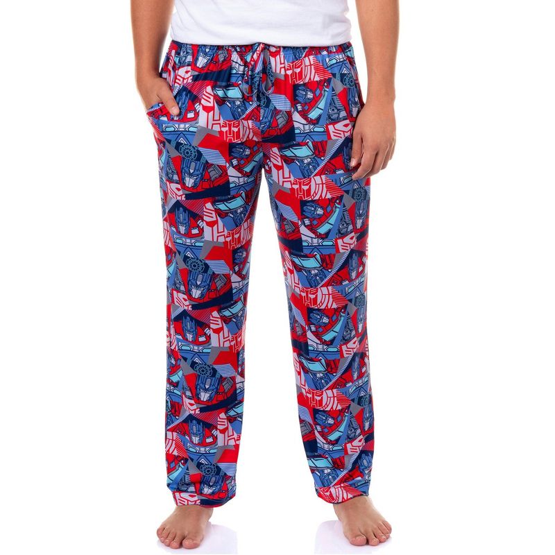 Transformers Optimus Prime Men's Pajama Pants Autobot Lounge Sleep 80s Retro AOP (X-Large)