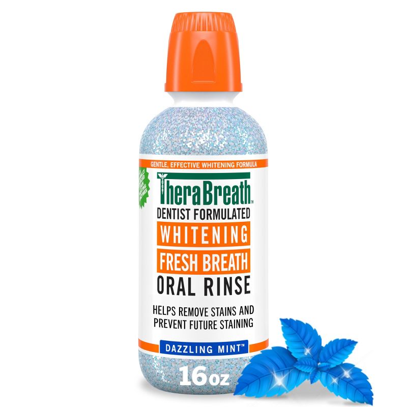 TheraBreath Whitening Mint Mouthwash - Dazzling Mint - 16 fl oz