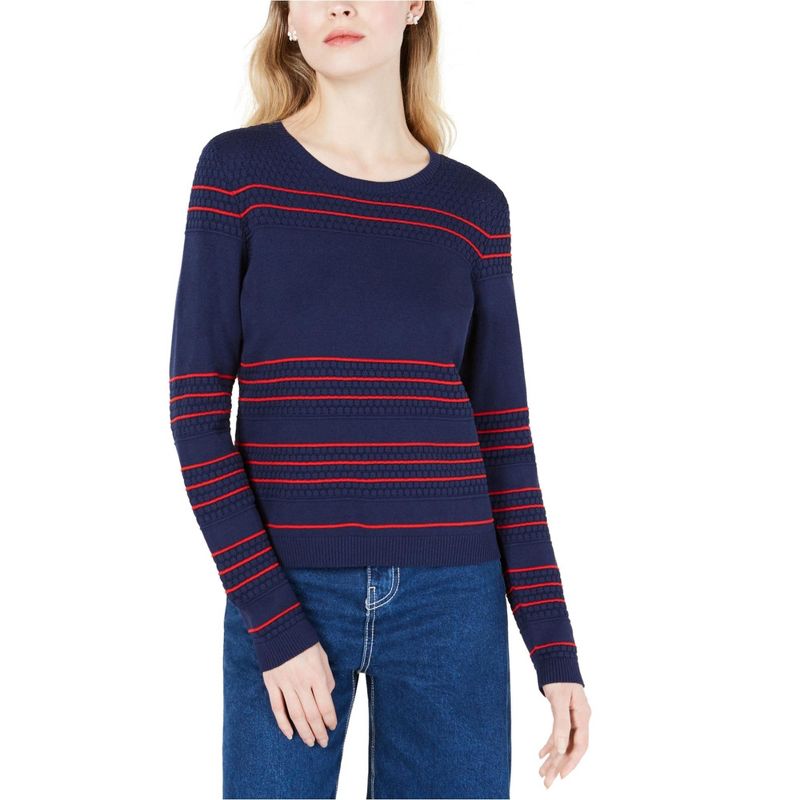 maison Jules Womens Textured Pullover Sweater, navy, XX-Small