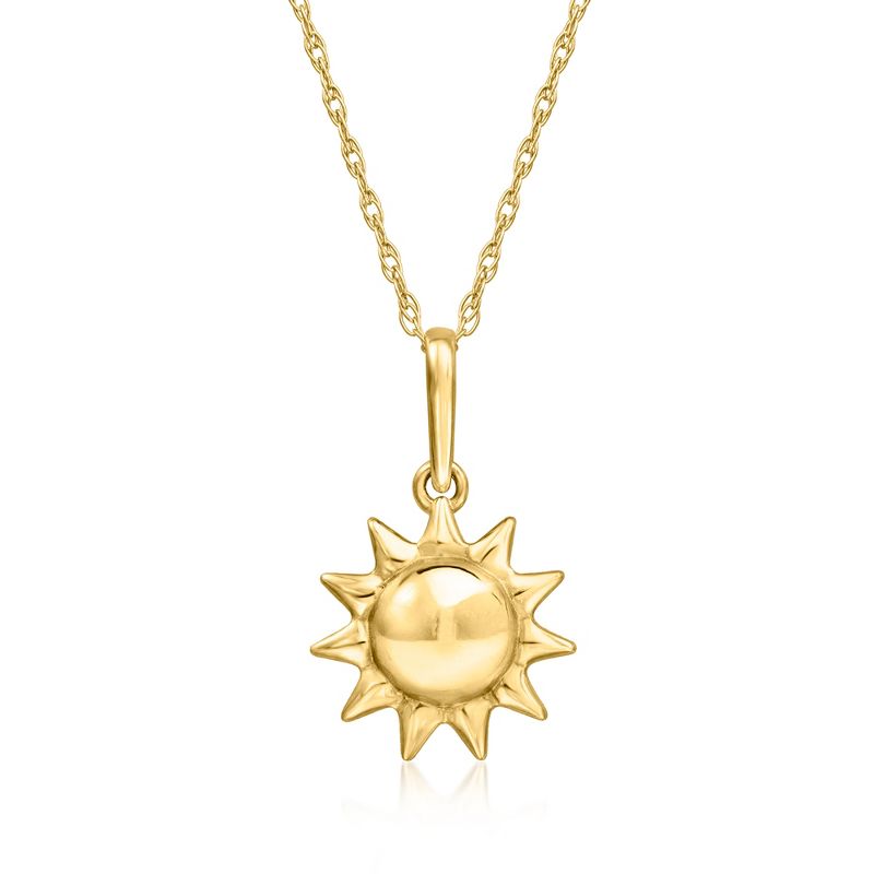 Pure Collection by Ross-Simons Italian 14kt Yellow Gold Sun Pendant Necklace Size 18