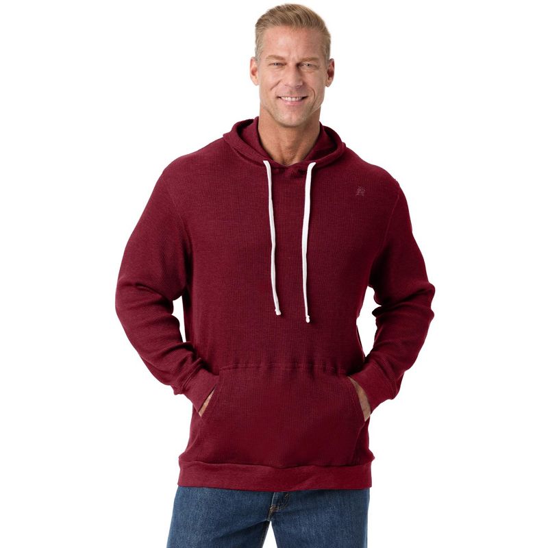 KingSize Waffle-Knit Thermal Hoodie - XL, Heather Rich Burgundy