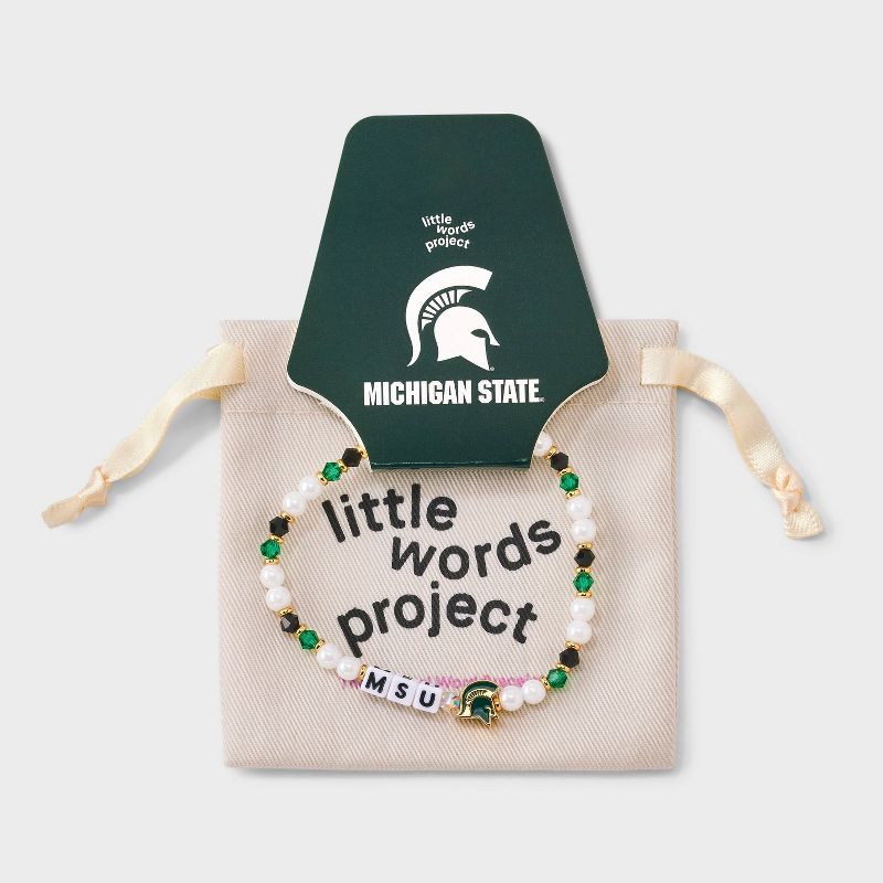 Little Words Project Michigan State Beaded Bracelet - Green