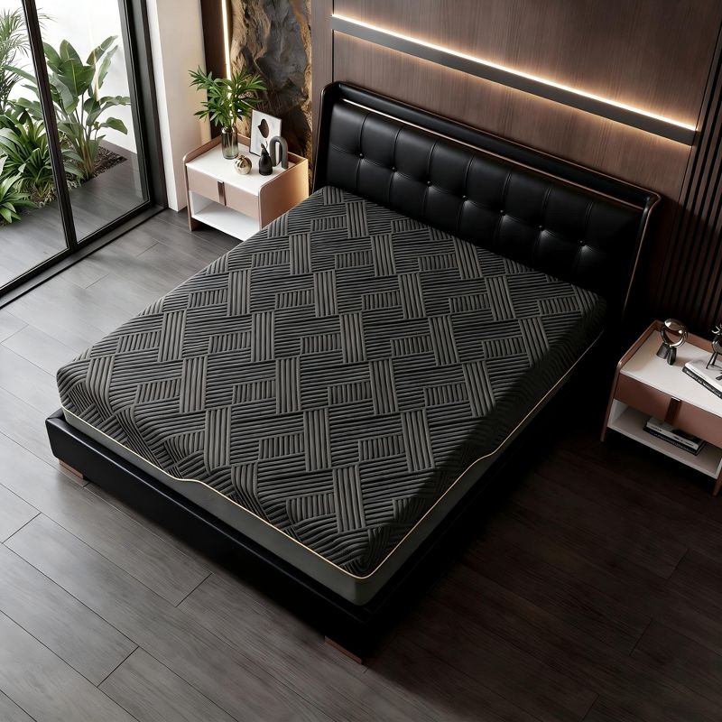 Dyonery super-hard mattress, full-size high-density foam mattress, detachable fiber cover, relieves pressure, white