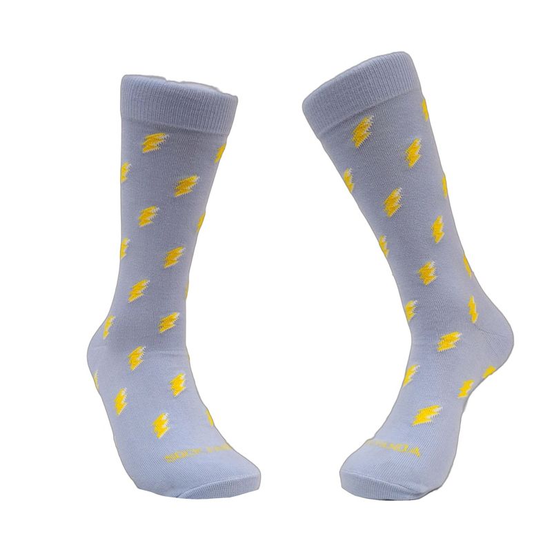 Lightning Bolt Patterned Socks (Men's Sizes, Adult Large) from the Sock Panda