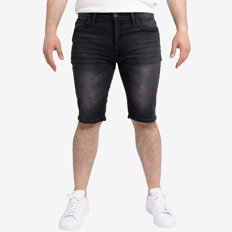 CULTURA Men's Saddle Stitch Denim Shorts,Jean Shorts in GREY Size 32