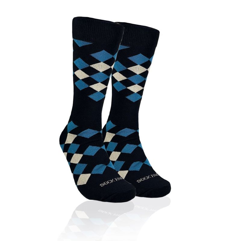 Black Diamond Argyle Socks from the Sock Panda (Men's Sizes, Adult Large) from the Sock Panda