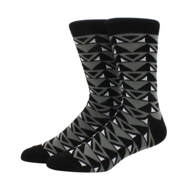 Black and Gray Triangle Socks from the Sock Panda (Men's Sizes, Adult Large)
