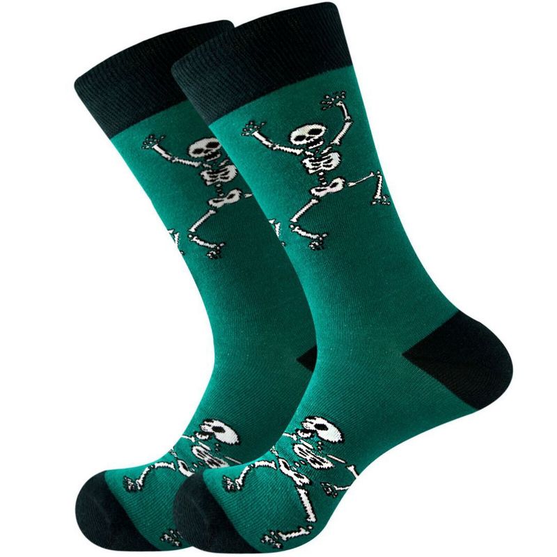 Dancing Skeleton Socks (Men's Sizes, Adult Large) from the Sock Panda - Great for Halloween