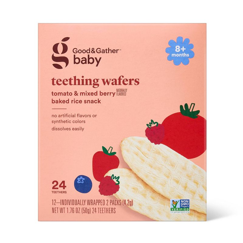 Teething Wafers Tomato Mixed Berry Baby Snacks - 1.76oz - Good & Gather™