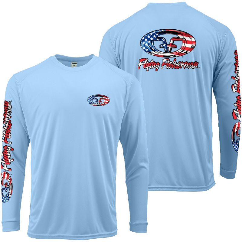 Flying Fisherman Stars & Stripes Performance T-Shirt - 2XL - Blue Mist