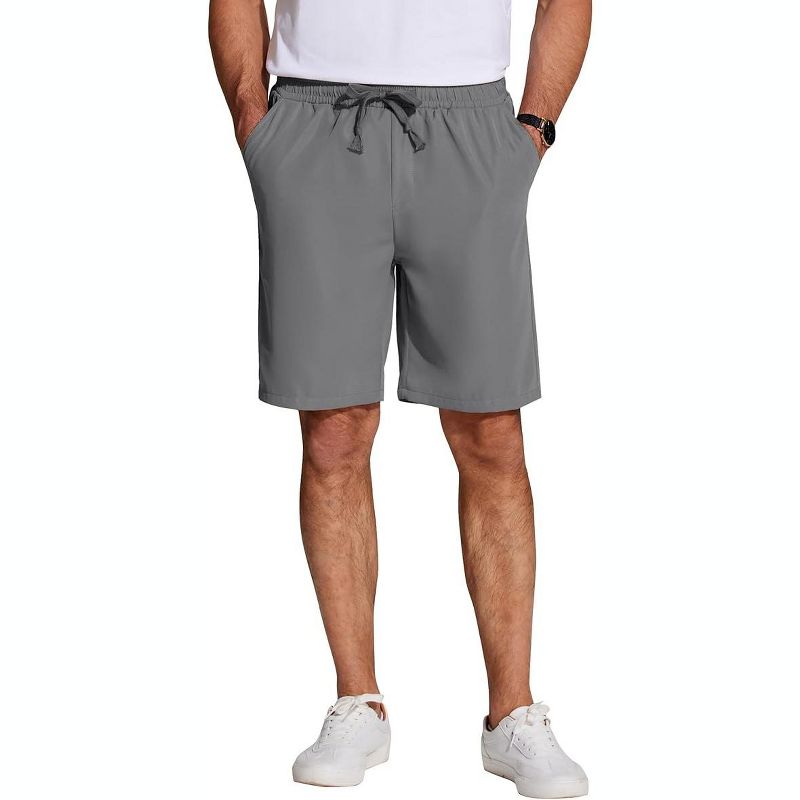 COOFANDY Men's Casual Drawstring Shorts Lightweight Elastic Waist Walking Shorts with Pockets Grey S