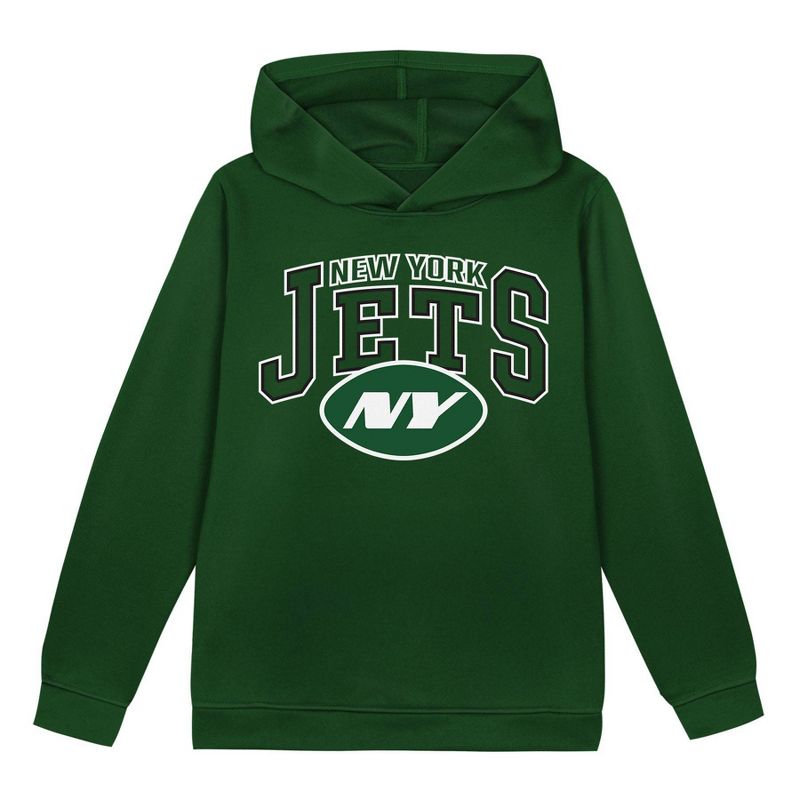 NFL New York Jets Toddler Boys' Poly Fleece Hooded Sweatshirt - 3T