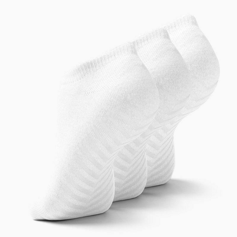 Gripjoy Men's Low Cut Socks with Grips (Pack of 3), White
