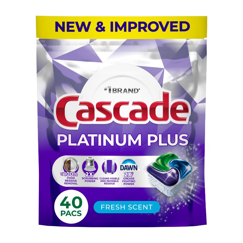 Cascade Platinum Plus Pods Dishwasher Detergent - Fresh - 40ct
