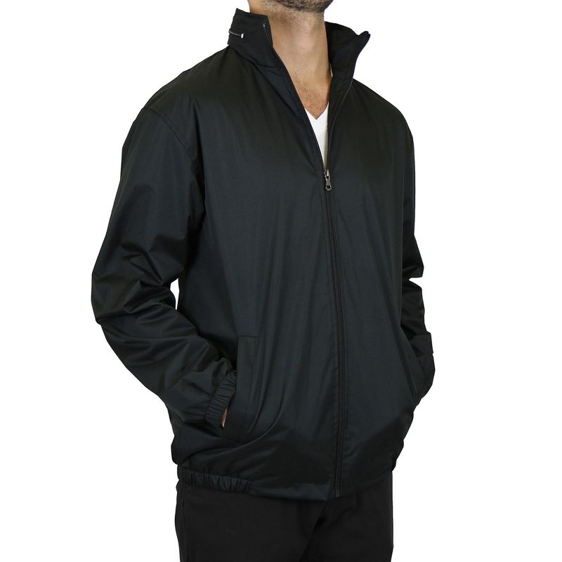 Galaxy Men’s Fleece Lined Windbreaker Jacket Coat With Tuck In Hood