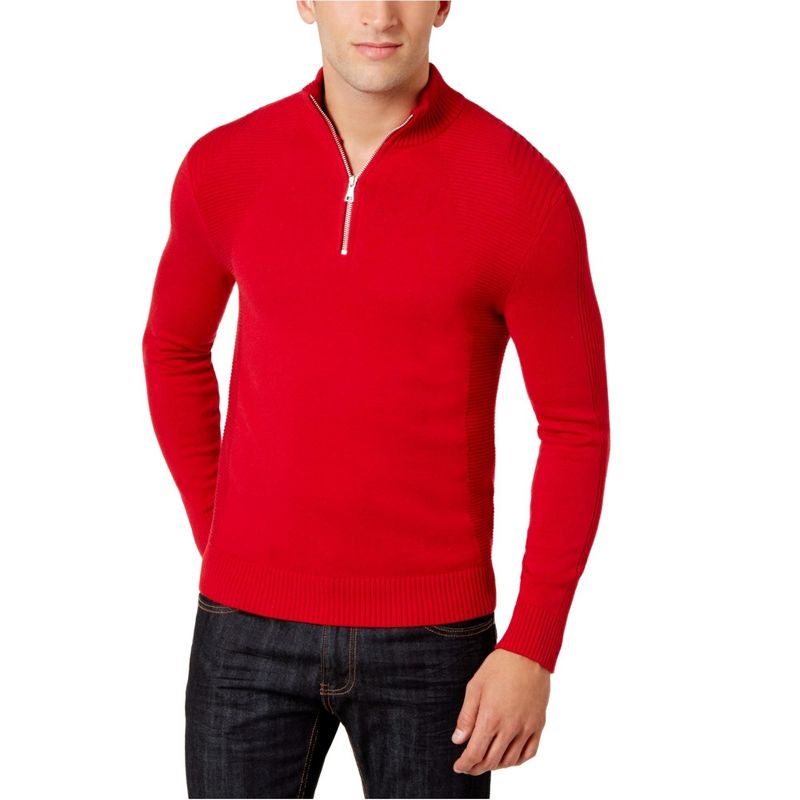 I.N.C International Concepts Mens Quzrter Zip Pullover Sweater, jesterred, XX-Large