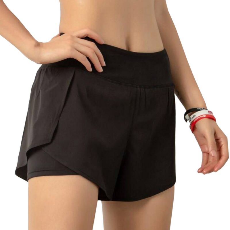 Anna-Kaci Active Women's Workout Running Shorts Quick Dry with Pocket - Medium, Black