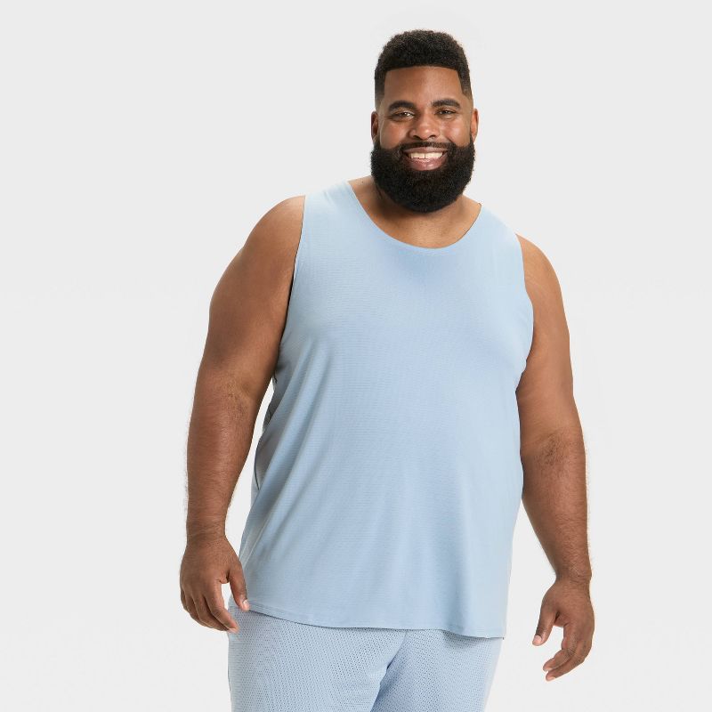 Men's Big Linear Mesh Tank Top - All In Motion™ Light Blue 2XL