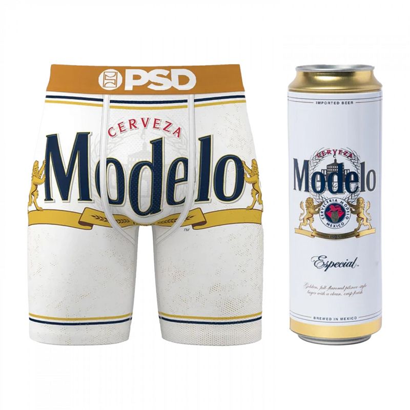 Mens Modelo Logo PSD Boxer Briefs in a Beer Can - Medium (32-34)