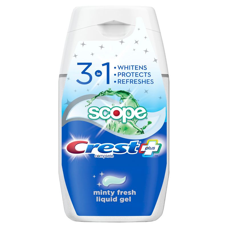 Crest Complete Plus Scope 3-In-1 Whitening Liquid Gel Toothpaste 4.6 oz