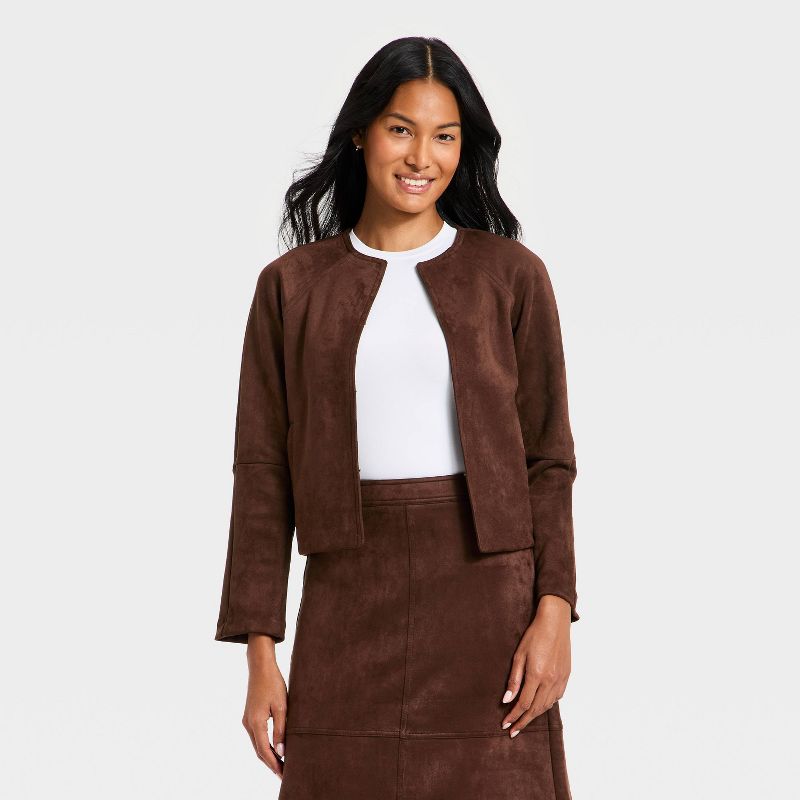Women's Suede Jacket - A New Day™ Brown XS
