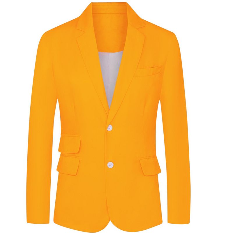 Lars Amadeus Men's Single Breasted Office Work Formal Sports Coat Orange Medium