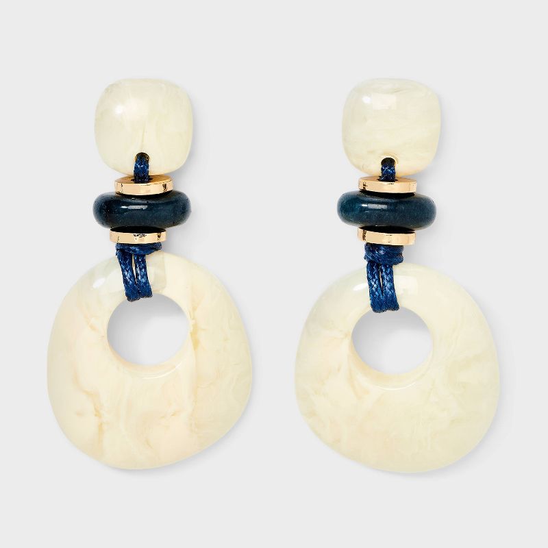 Semi-Precious Beaded Quartz and Tiered Drop Earrings - Universal Thread™ Ivory
