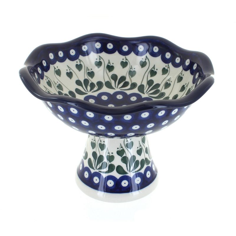 Blue Rose Polish Pottery Alyce Small Pedestal Dish