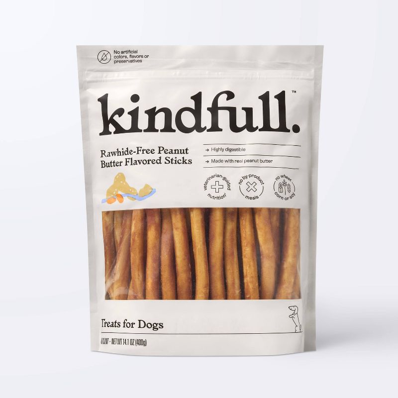 Hide Free Peanut Butter Flavor Recipe Stick Dog Treat - Kindfull™ - 14.1oz/40ct